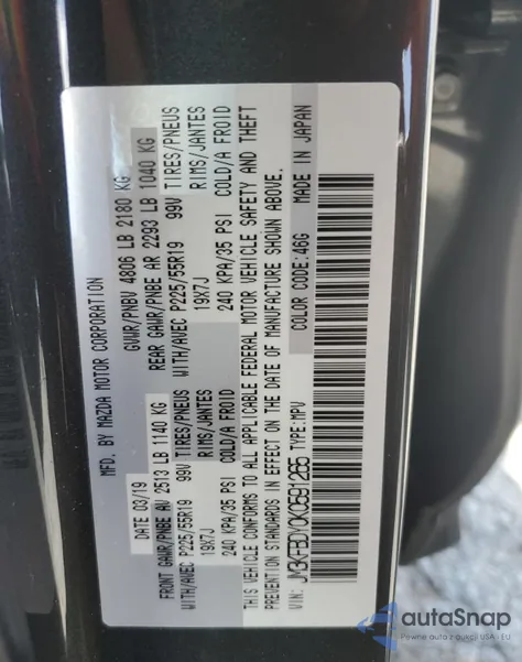 2019 Mazda Cx-5 Grand Touring Reserve from USA, damaged, VIN JM3KFBDY0K0591265